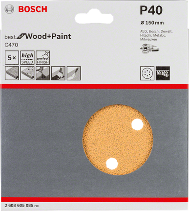 Bosch C470 sanding sheet 150mm pack 5.