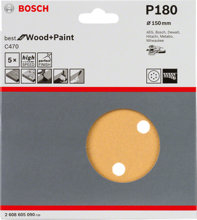 Bosch C470 sanding sheets 150 mm pack.