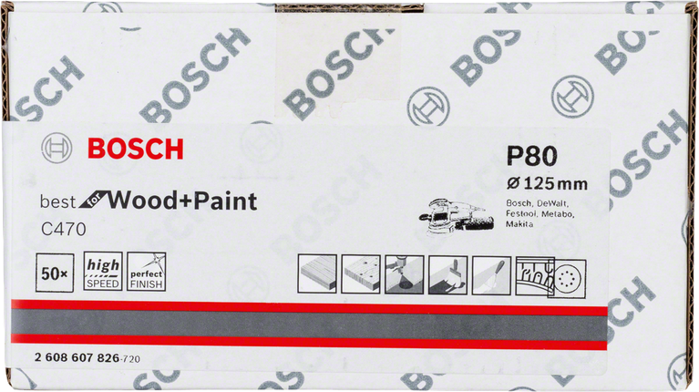 Bosch C470 sanding sheet 125mm 50-pack.