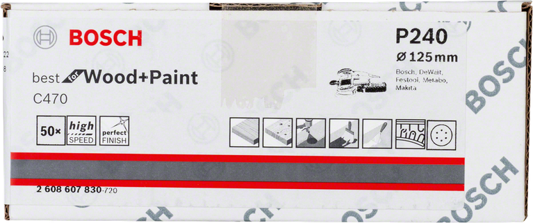 Bosch C470 sanding sheets 125mm pack 50.