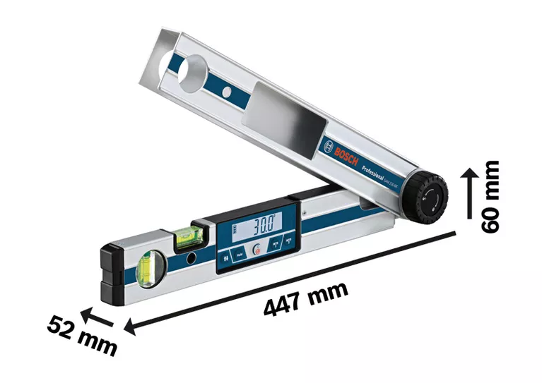 Angle measuring tool dimensions.