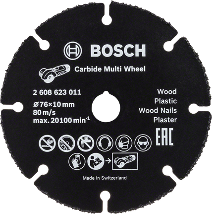 Bosch Carbide Multi Wheel cutting disc 76mm for wood and plastic.