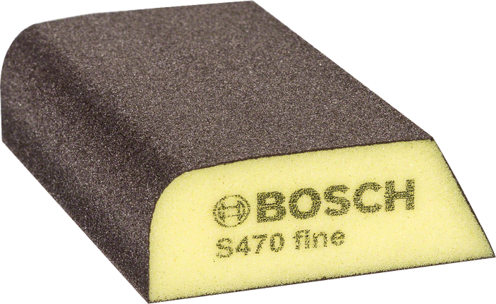 Bosch S470 fine sanding sponge for smooth surface finishing.