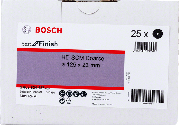 Bosch HD SCM Coarse 125 x 22 mm abrasive discs box.