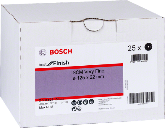 Bosch SCM very fine 125 mm discs.