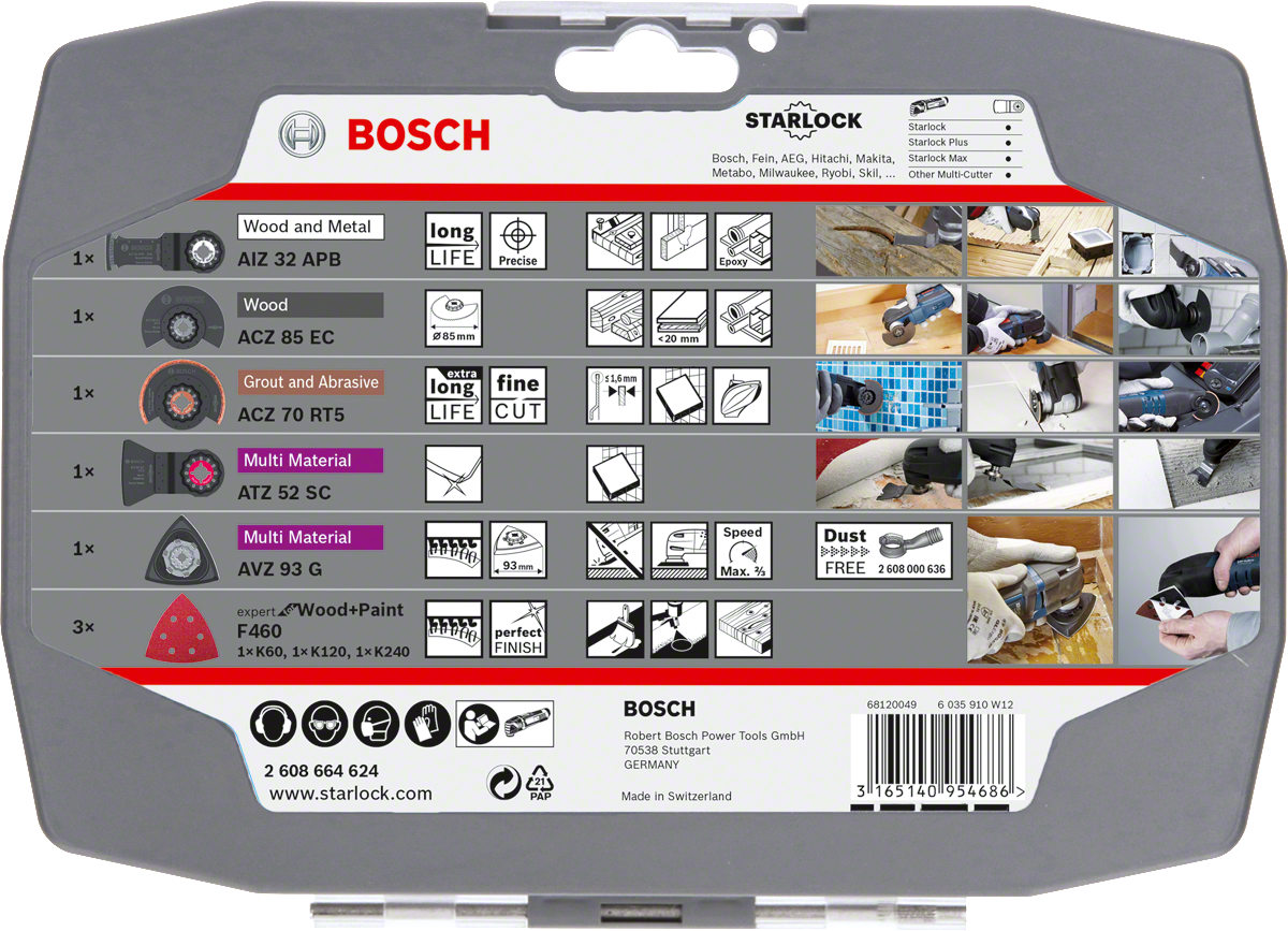Bosch Starlock Set for Renovation with multi-material blades.