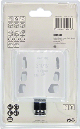 Bosch 68 mm carbide hole saw.