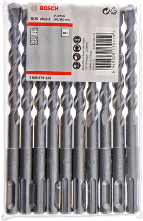Bosch SDS plus-1 hammer drill bit set 10 pcs.