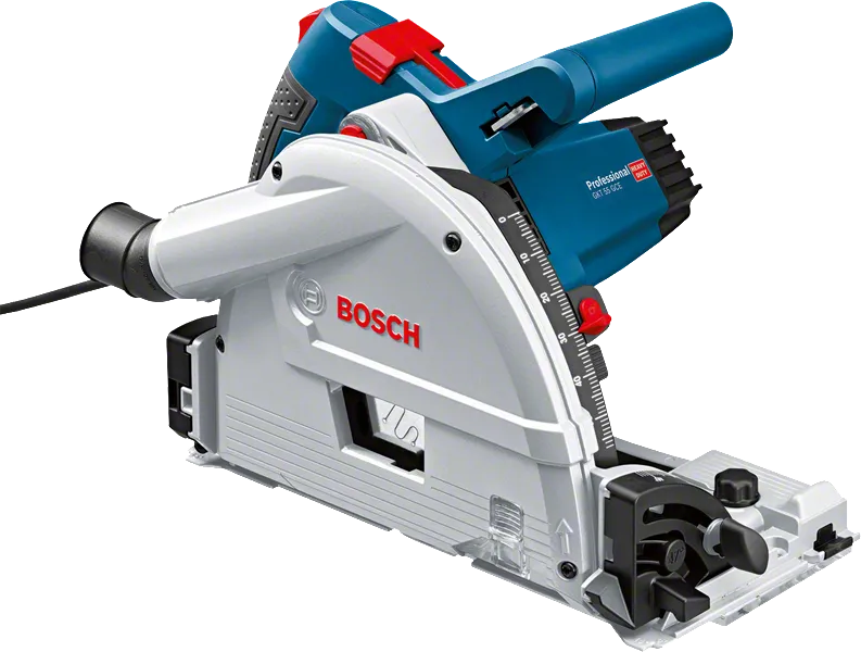 Bosch GKT 55 GCE track saw with depth adjustment.