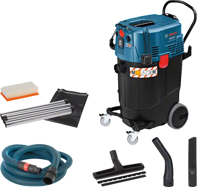Bosch GAS 55 M AFC wet and dry extractor with accessories.