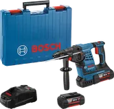 Bosch GBH 36 V-LI Plus rotary hammer with case and batteries.