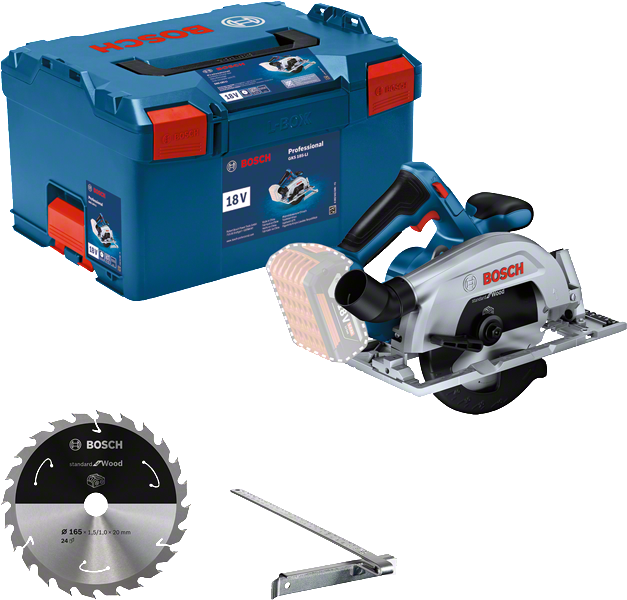 Bosch GKS 185-LI cordless circular saw set.