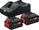 Bosch GAL 18V-160 charger with two ProCORE18V+ 8Ah batteries.