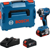 Bosch GDR 18V-215 impact driver set with case and battery.