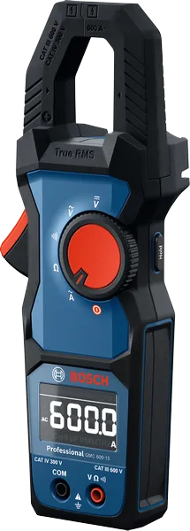 Bosch GMC 600-15 clamp meter with True RMS display.