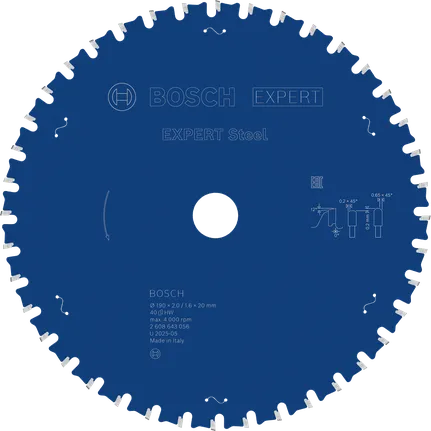 Bosch EXPERT Steel circular saw blade, 190mm 40T.