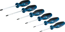 Bosch TX screwdriver set 6 pcs with multi-component handles.
