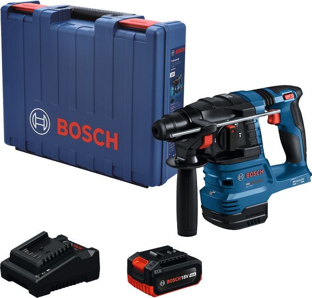 Bosch GBH 185-LI cordless rotary hammer with case.