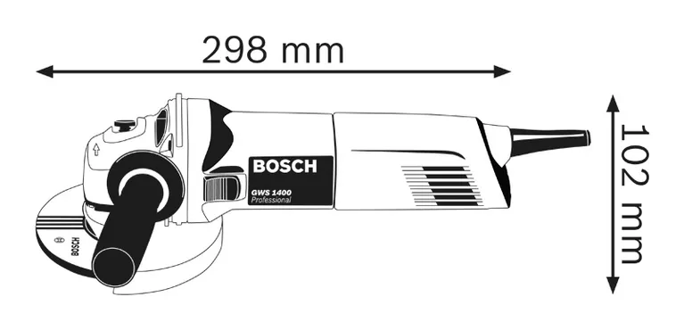 Angle grinder dimensions.