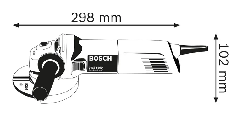 Angle grinder dimensions.