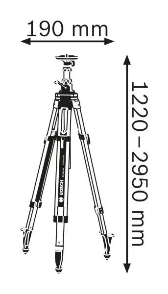 Tripod height dimensions.
