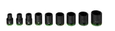 Bosch impact control socket set with green rings.