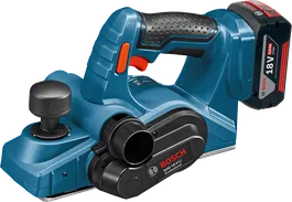 Bosch cordless planer GHO 18V-LI with ergonomic handle.