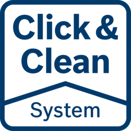 Click & Clean System – 3 great benefits A clear view of the work surface: You work more precisely and faster
Harmful dust is extracted immediately: Protects your health
Less dust: Longer lifetime of tool and accessories