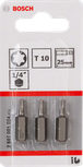 Bosch T10 25mm screwdriver bits set of three.