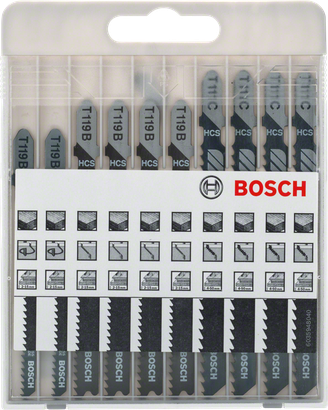 Bosch 10-piece jigsaw blade set Basic for Wood.
