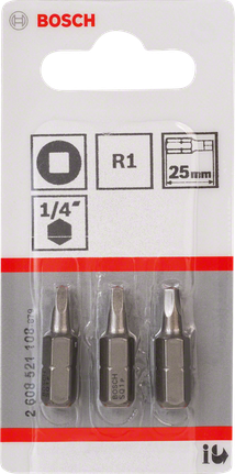 Bosch R1 25mm square screwdriver bits set.