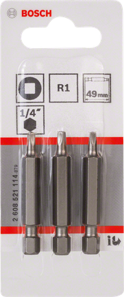 Bosch R1 49mm screwdriver bits set, 3 pieces.