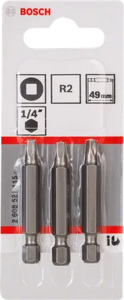 Bosch R2 49mm 1/4 inch square screwdriver bits set.