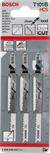 Bosch jigsaw blade T 101 B for clean wood cutting.