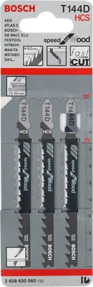 Bosch T144D jigsaw blades wood 3-pack.