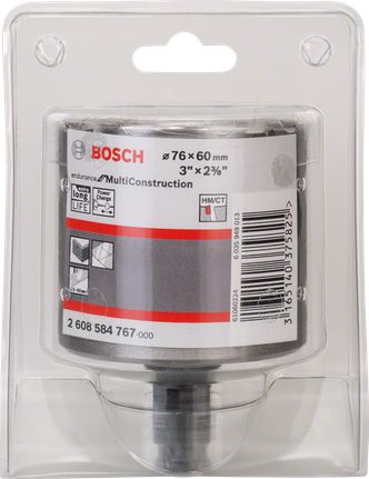 Bosch Endurance for Multi Construction 3×2⅜″ holesaw.