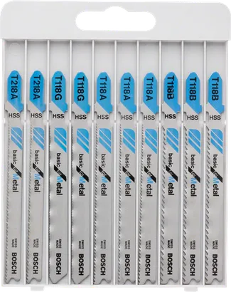 Bosch 10-piece jigsaw blade set Basic for Metal.