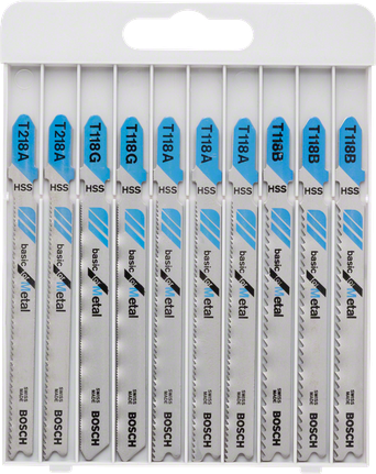 Bosch 10-piece jigsaw blade set Basic for Metal.