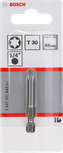 Bosch T30 49mm screwdriver bit for 1/4 inch hex drives.