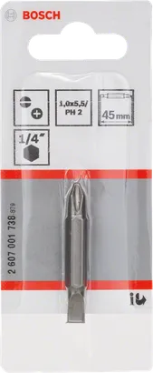 Bosch PH2 45mm screwdriver bit for power tools.