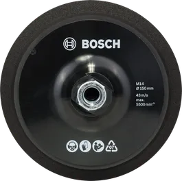 Bosch M14 150 mm backing pad with hook-and-loop fastening.