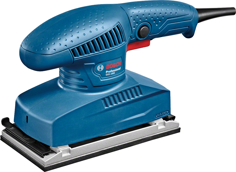 Bosch GSS 2300 orbital sander for smooth sanding.