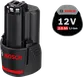 Bosch 12V 2.0Ah Li-Ion battery pack.