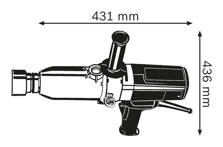 Impact wrench dimensions.