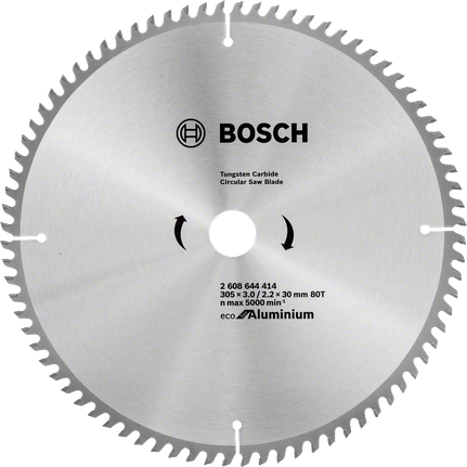 Bosch Circular Saw Blade Eco for Aluminium, 80 TCG teeth.