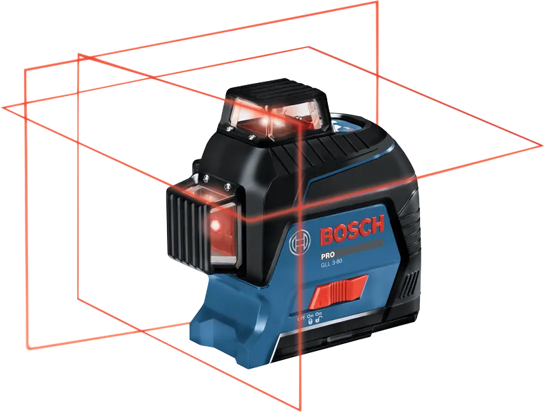 Bosch GLL 3-80 laser leveling tool with 360-degree lines.