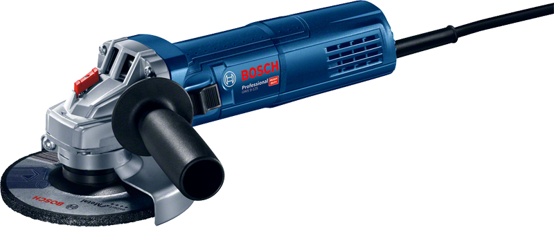 Bosch GWS9-125 angle grinder with side handle.