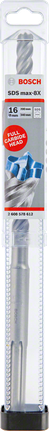 Bosch SDS max-8X hammer drill bit 16mm with carbide tip.