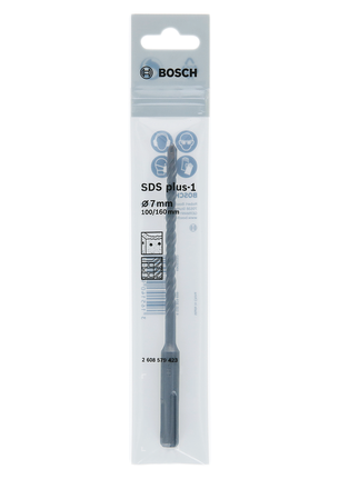 Bosch SDS plus-1 7mm hammer drill bit in retail packaging.