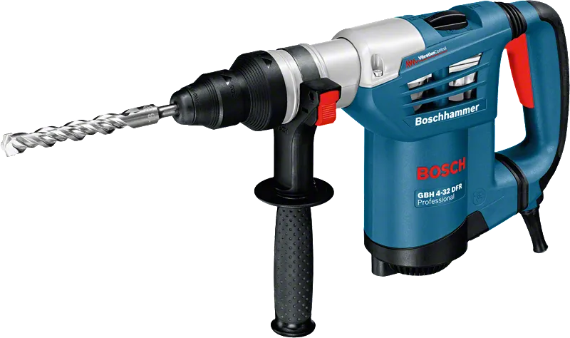 Bosch GBH 4-32 DFR rotary hammer drill with side handle.
